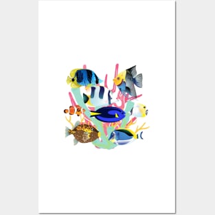 Marine Fish  Reef aquarium popular Salt water Marine Fish Posters and Art